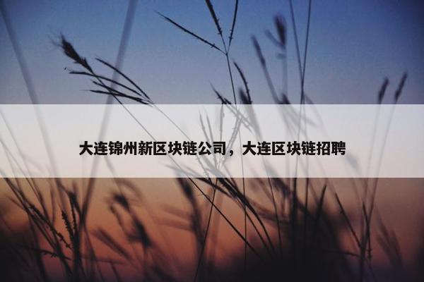 大连锦州新区块链公司，大连区块链招聘
