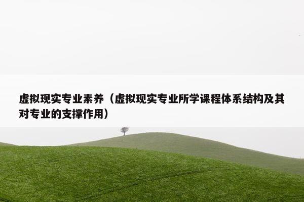 虚拟现实专业素养（虚拟现实专业所学课程体系结构及其对专业的支撑作用）