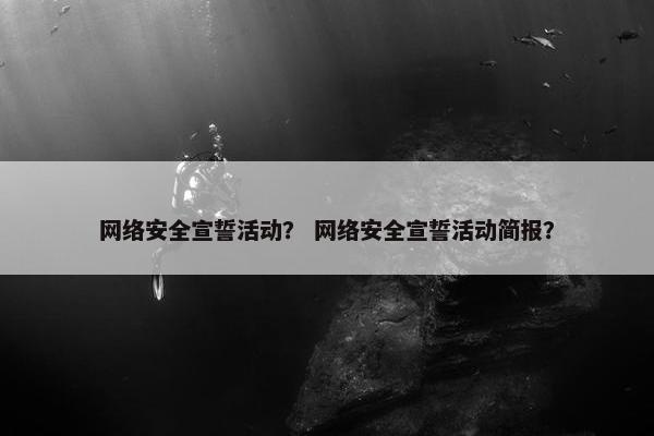 网络安全宣誓活动？ 网络安全宣誓活动简报？