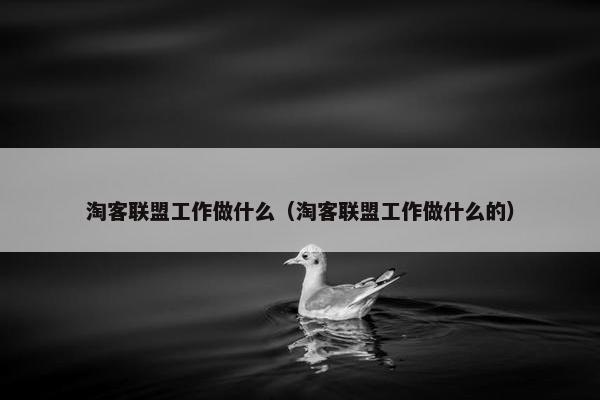 淘客联盟工作做什么（淘客联盟工作做什么的）