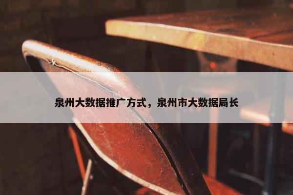 泉州大数据推广方式，泉州市大数据局长
