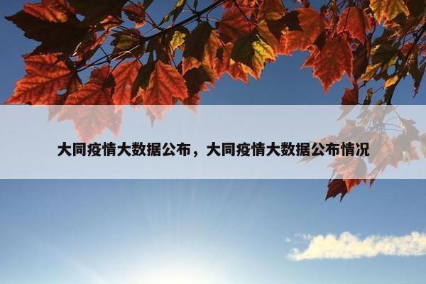 大同疫情大数据公布，大同疫情大数据公布情况