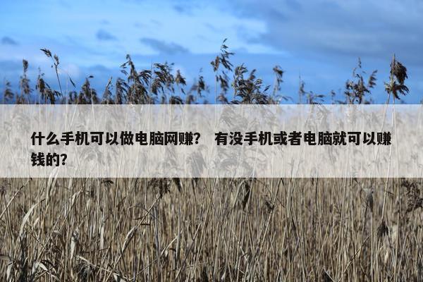 什么手机可以做电脑网赚？ 有没手机或者电脑就可以赚钱的？