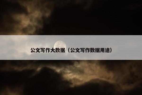 公文写作大数据（公文写作数据用途）