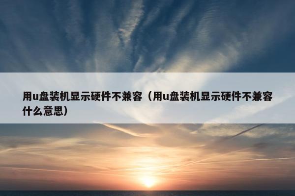 用u盘装机显示硬件不兼容（用u盘装机显示硬件不兼容什么意思）