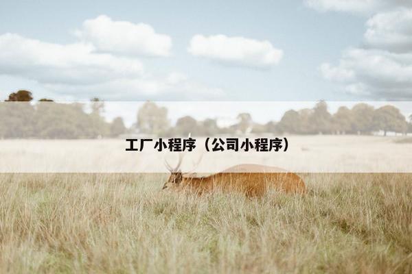 工厂小程序（公司小程序）