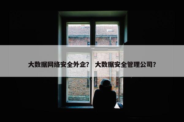 大数据网络安全外企？ 大数据安全管理公司？