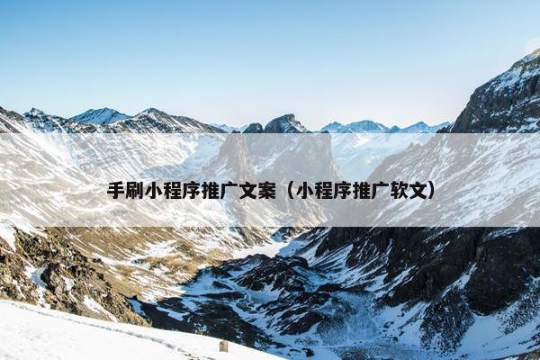 手刷小程序推广文案（小程序推广软文）