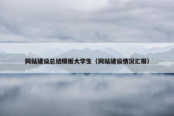 网站建设总结模板大学生（网站建设情况汇报）