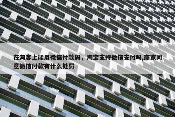 在淘客上能用微信付款码，淘宝支持微信支付吗,商家同意微信付款有什么处罚