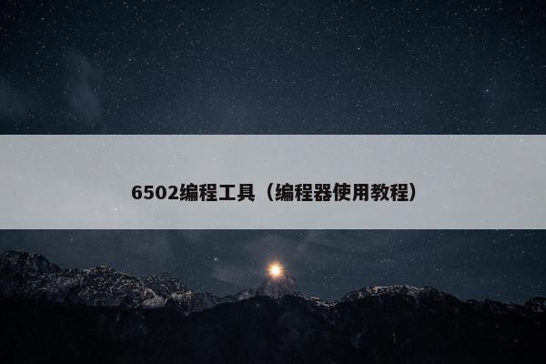 6502编程工具（编程器使用教程）