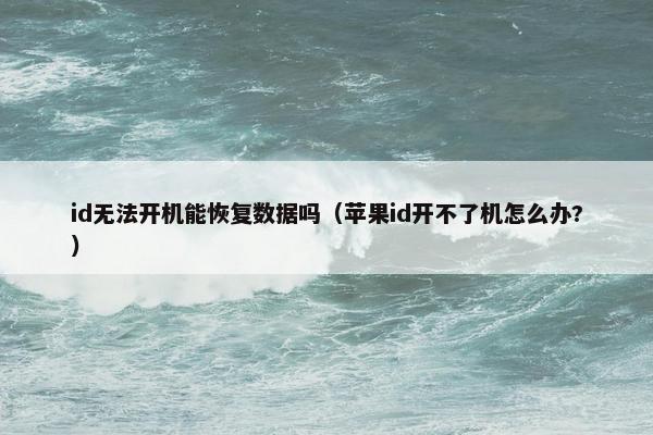 id无法开机能恢复数据吗（苹果id开不了机怎么办?）