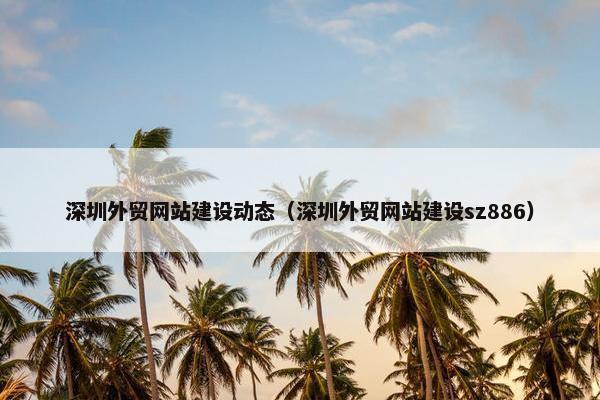 深圳外贸网站建设动态（深圳外贸网站建设sz886）