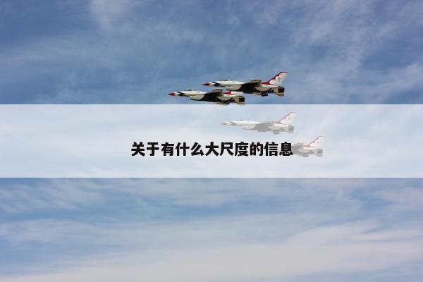 关于有什么大尺度的信息