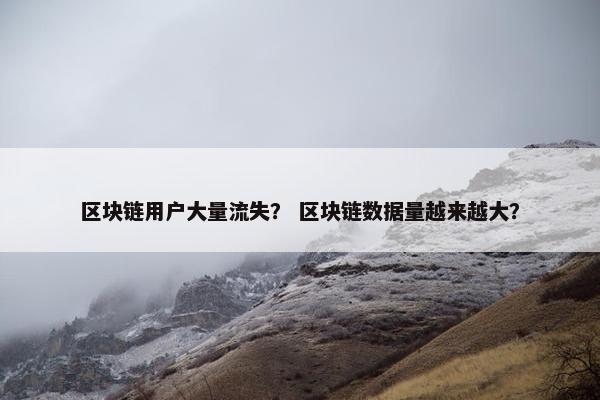 区块链用户大量流失？ 区块链数据量越来越大？