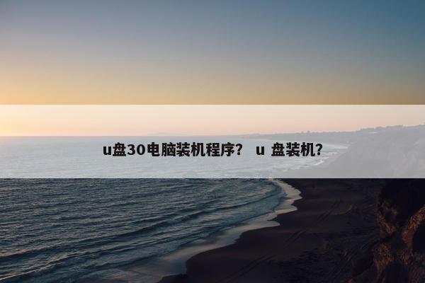 u盘30电脑装机程序？ u 盘装机？