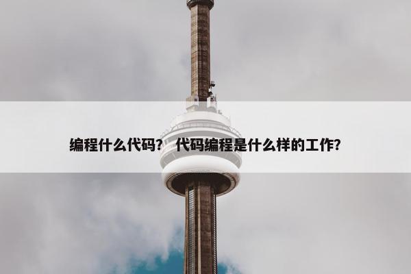 编程什么代码？ 代码编程是什么样的工作？