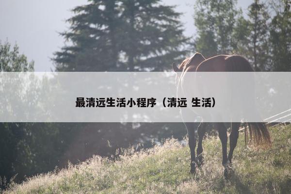 最清远生活小程序（清远 生活）
