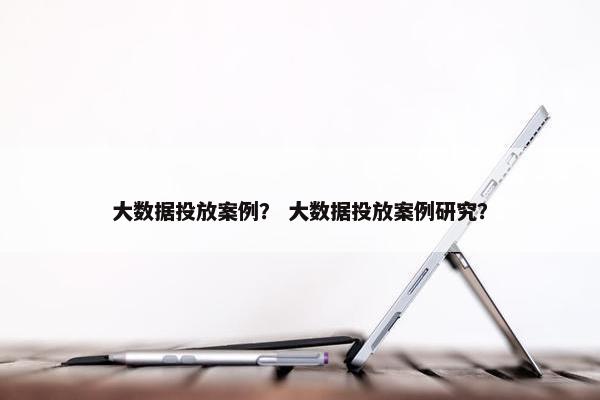 大数据投放案例？ 大数据投放案例研究？