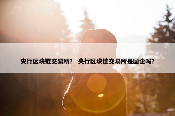 央行区块链交易所？ 央行区块链交易所是国企吗？