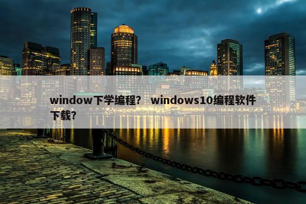 window下学编程？ windows10编程软件下载？
