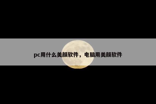 pc用什么美颜软件，电脑用美颜软件