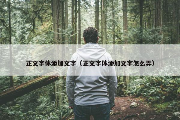 正文字体添加文字（正文字体添加文字怎么弄）
