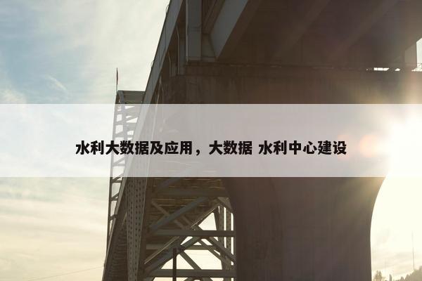 水利大数据及应用，大数据 水利中心建设