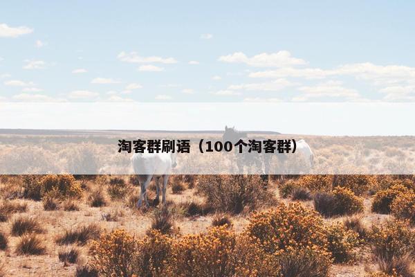 淘客群刷语（100个淘客群）