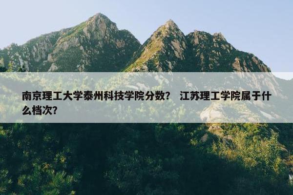 南京理工大学泰州科技学院分数？ 江苏理工学院属于什么档次？