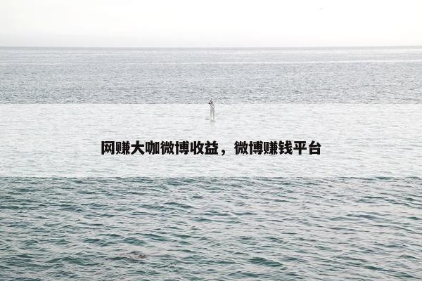 网赚大咖微博收益，微博赚钱平台