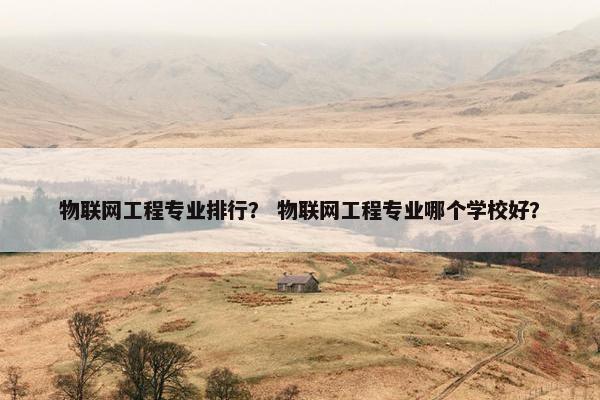 物联网工程专业排行？ 物联网工程专业哪个学校好？