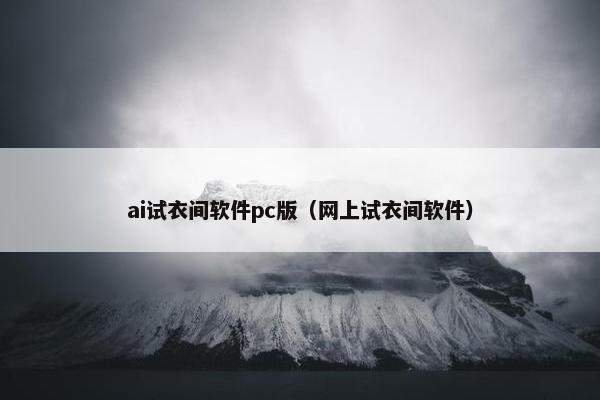 ai试衣间软件pc版（网上试衣间软件）