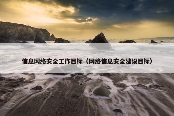 信息网络安全工作目标（网络信息安全建设目标）