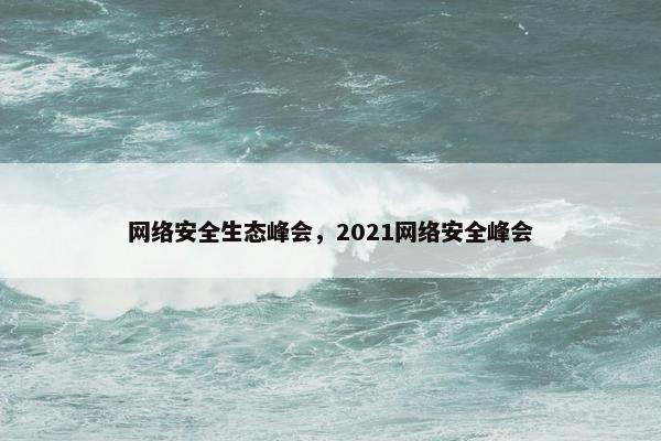 网络安全生态峰会，2021网络安全峰会