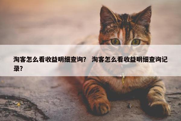 淘客怎么看收益明细查询? 淘客怎么看收益明细查询记录? 淘客怎么看收益明细查询? 淘客怎么看收益明细查询记录?