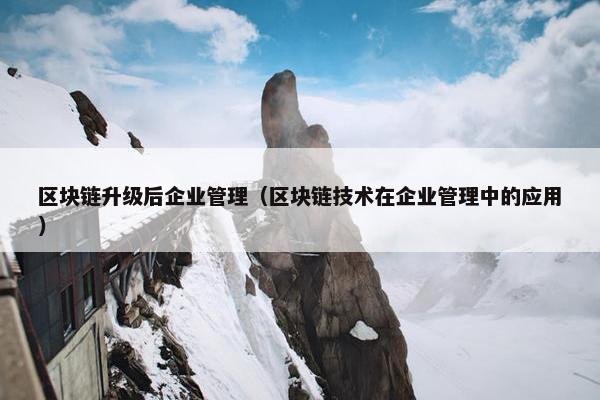区块链升级后企业管理(区块链技术在企业管理中的应用) 区块链升级后企业管理(区块链技术在企业管理中的应用)