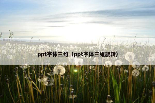 ppt字体三维(ppt字体三维旋转) ppt字体三维(ppt字体三维旋转)