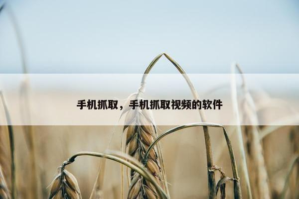 手机抓取，手机抓取视频的软件