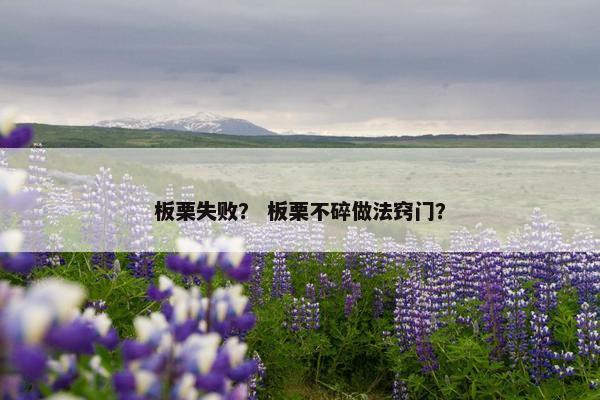 板栗失败？ 板栗不碎做法窍门？