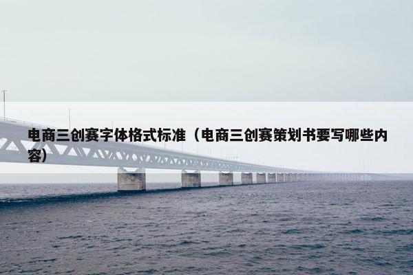 电商三创赛字体格式标准(电商三创赛策划书要写哪些内容) 电商三创赛字体格式标准(电商三创赛策划书要写哪些内容)