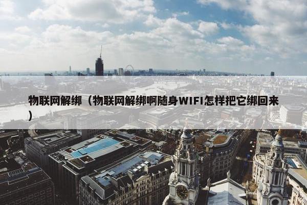 物联网解绑（物联网解绑啊随身WIFI怎样把它绑回来）