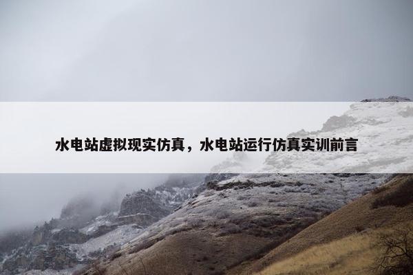 水电站虚拟现实仿真，水电站运行仿真实训前言