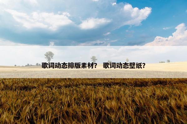 歌词动态排版素材？ 歌词动态壁纸？