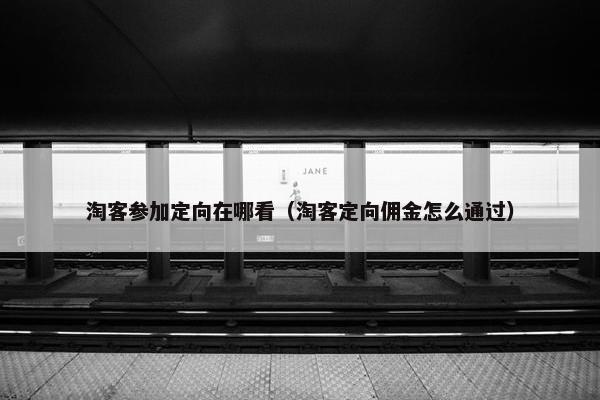 淘客参加定向在哪看（淘客定向佣金怎么通过）