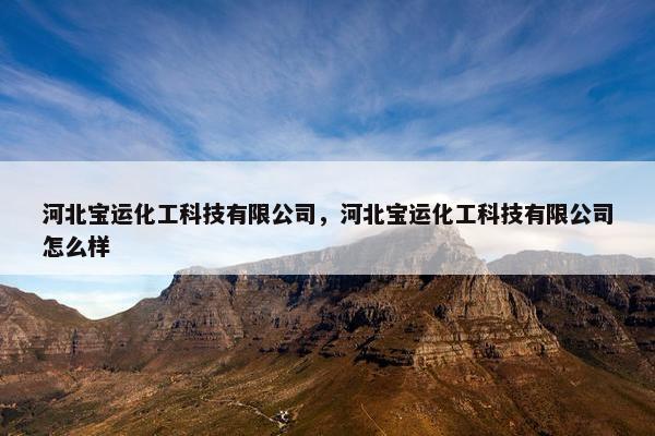 河北宝运化工科技有限公司，河北宝运化工科技有限公司怎么样