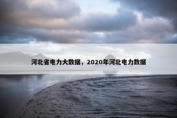 河北省电力大数据，2020年河北电力数据