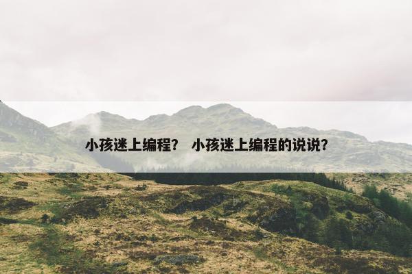 小孩迷上编程？ 小孩迷上编程的说说？