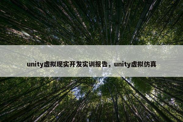 unity虚拟现实开发实训报告，unity虚拟仿真