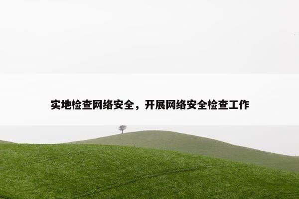 实地检查网络安全,开展网络安全检查工作 实地检查网络安全,开展网络安全检查工作